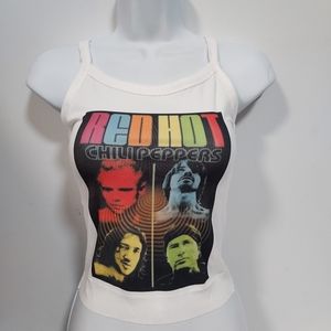 Red hot chili peppers crop top tank top ribbed cropped tank